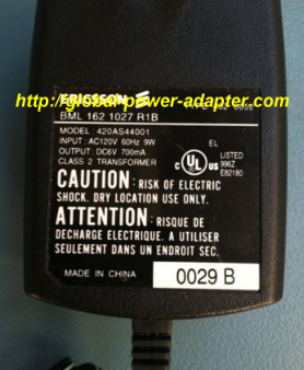 NEW ERICSSON 6V 700mA BML1621027R1B AC/DC Adapter Model 420AS44001 power supply