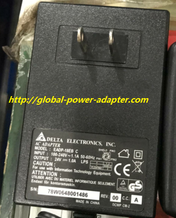 NEW DELTA ELECTRONICS INC. Model: EADP-18EB C AC Adapter Power Supply