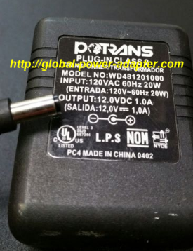 NEW Potrans WD481201000 AC DC Adapter 12VDC 1A Power Cord Class 2 Transformer