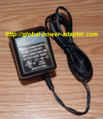 NEW Unbranded Generic 12V 100mA 12W 60Hz AC Adapter YU120010D1 Power Supply - Click Image to Close