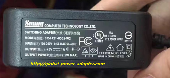 NEW SUNNY SYS1421-0505-W2 SWITCHING POWER AC DC ADAPTER SUPPLY ! - Click Image to Close