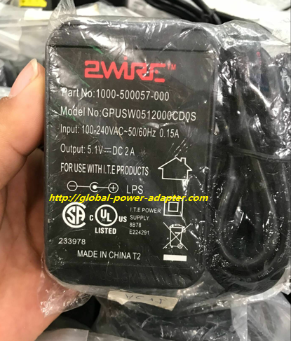 NEW 2WIRE GPUSW0512000CD0S AC ADAPTER 5.1VDC 2A Desktop SWITCHING POWERT AC DC ADAPTER SUPPLY!