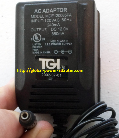 Brand NEW TGI EC 12.0V 850mA 12V FOR model MDE120085PA Power Supply AC/DC Adapter Wall Wart