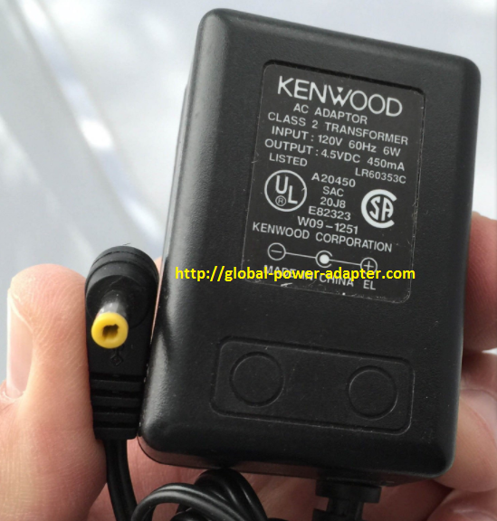 Brand NEW KENWOOD 4.5VDC 4.5V DC 450mA W09-1251 LR60353C OEM Power Supply Adapter Charger