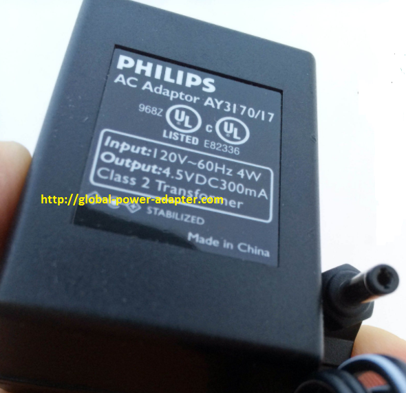 Brand NEW Philips 120V 60Hz 4W 4.5VDC 300mA AY3170/17 OEM Adapter Power Supply