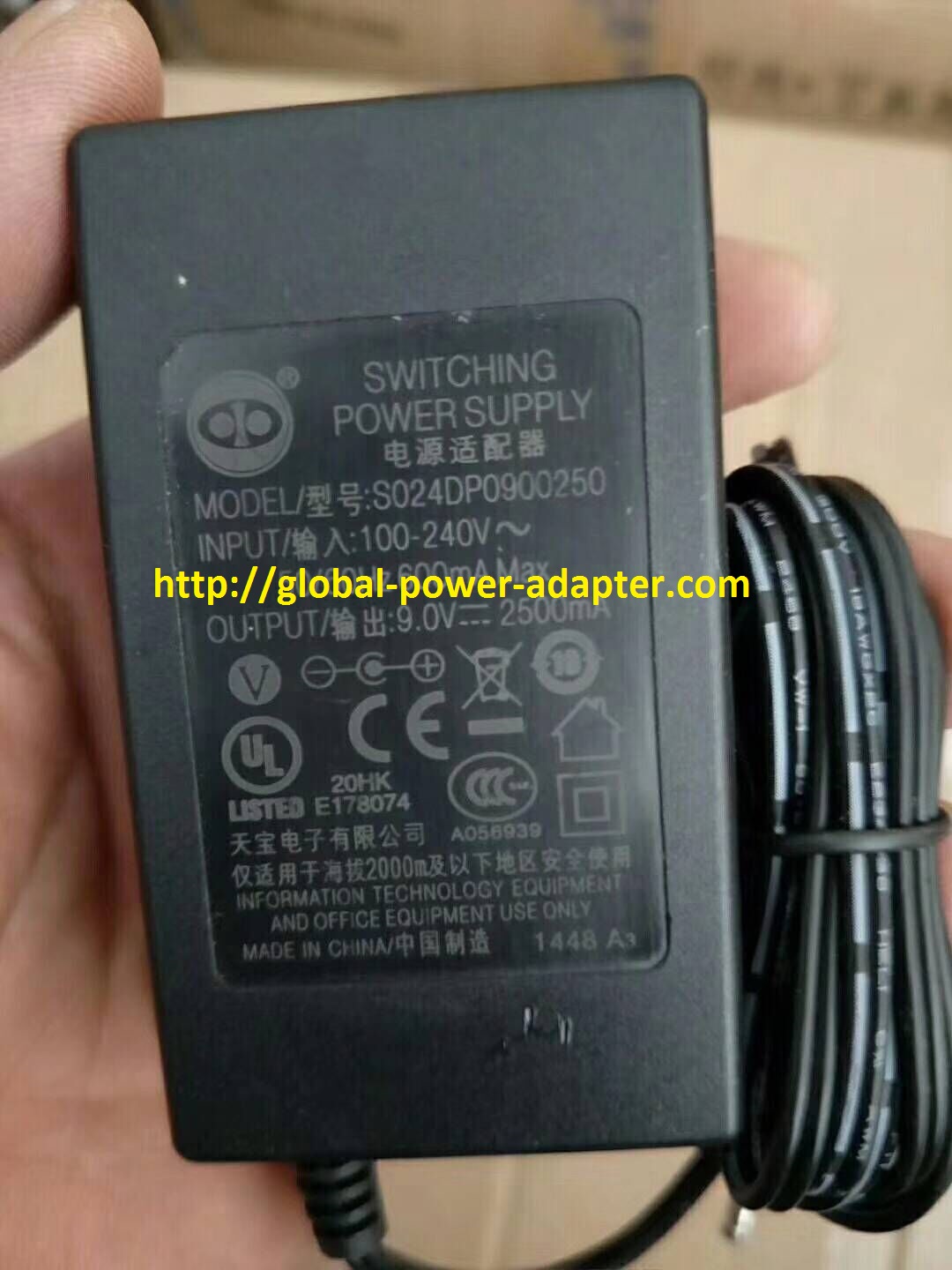 Brand NEW SO24DP0900250 AC DC Adapter POWER SUPPLY - Click Image to Close