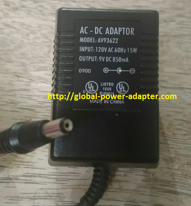 Brand New Genuine RCA 120VAC 60Hz 15W 9VDC 850mA AV93622 AC Adapter - Click Image to Close