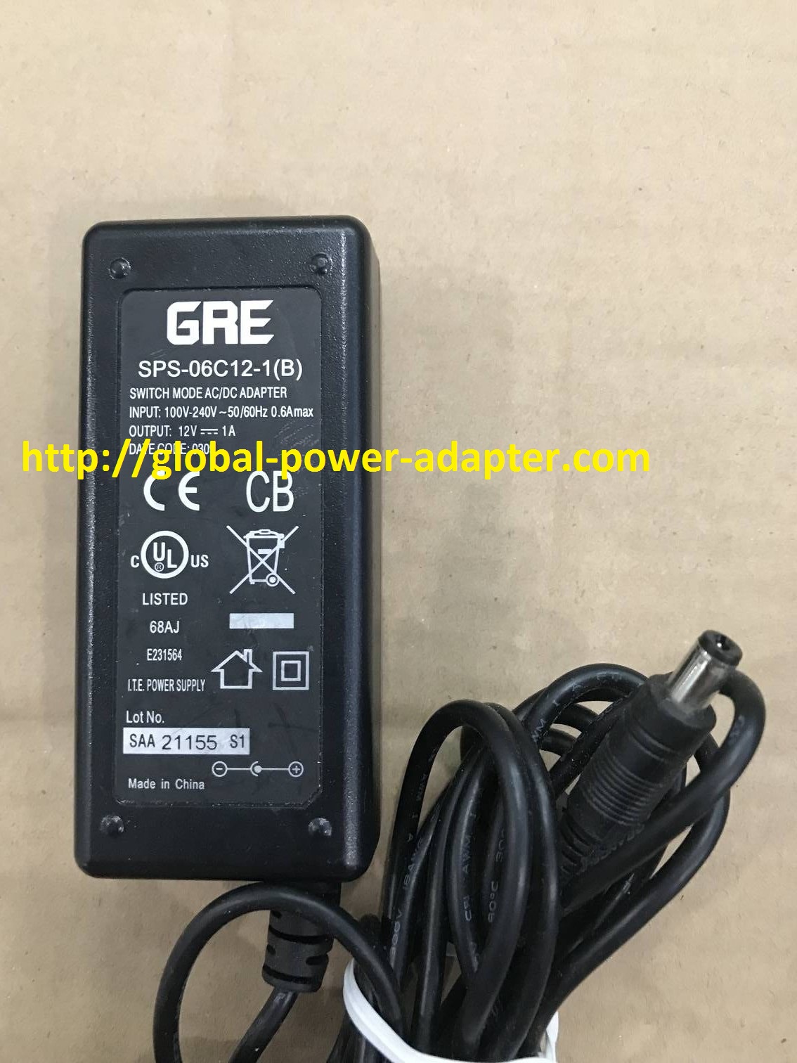 NEW GRE SPS-06C12-1(B) AC DC Adapter POWER SUPPLY