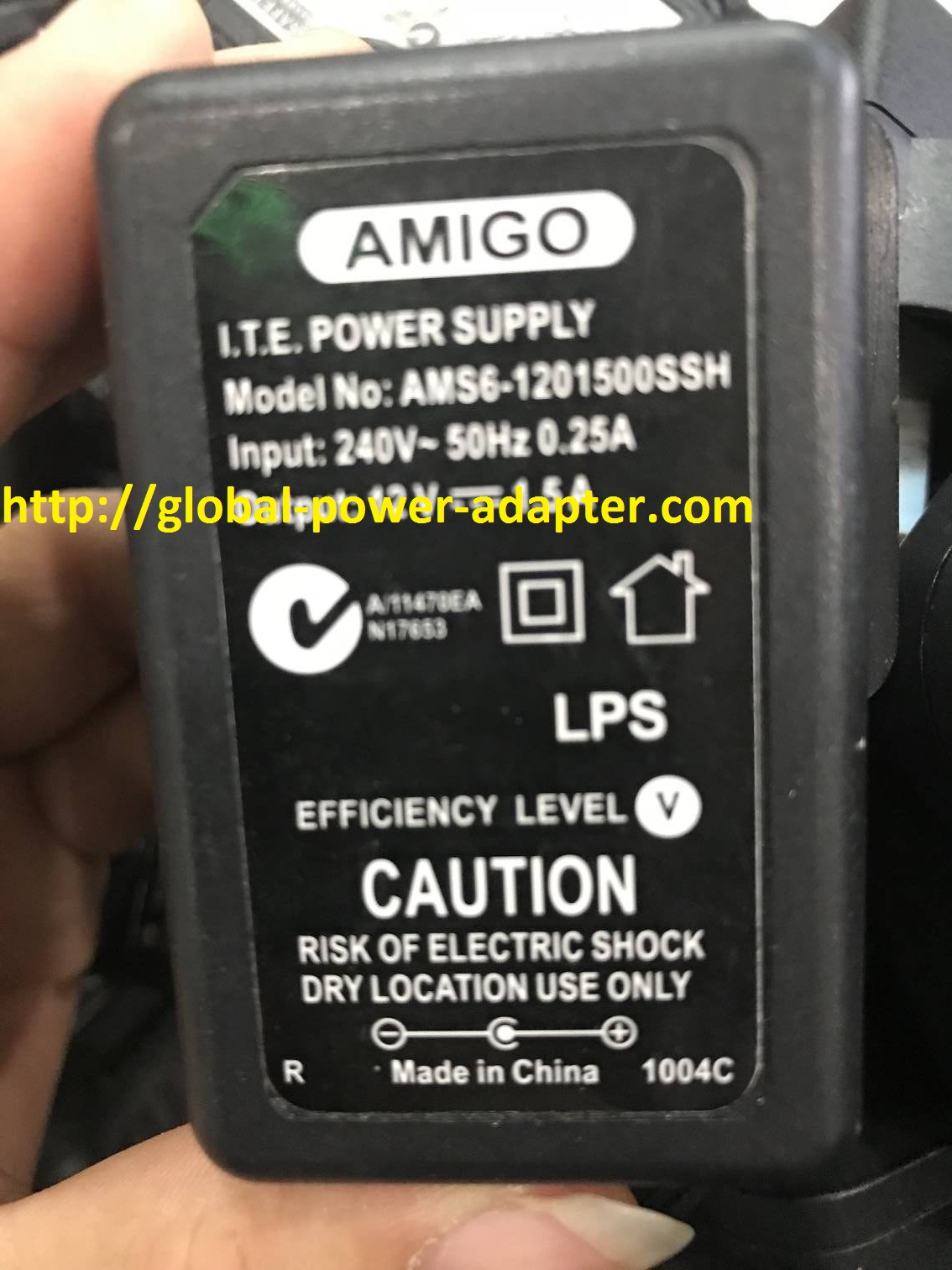 NEW AMIGO AMS6-1201500SSH AC DC Adapter POWER SUPPLY - Click Image to Close