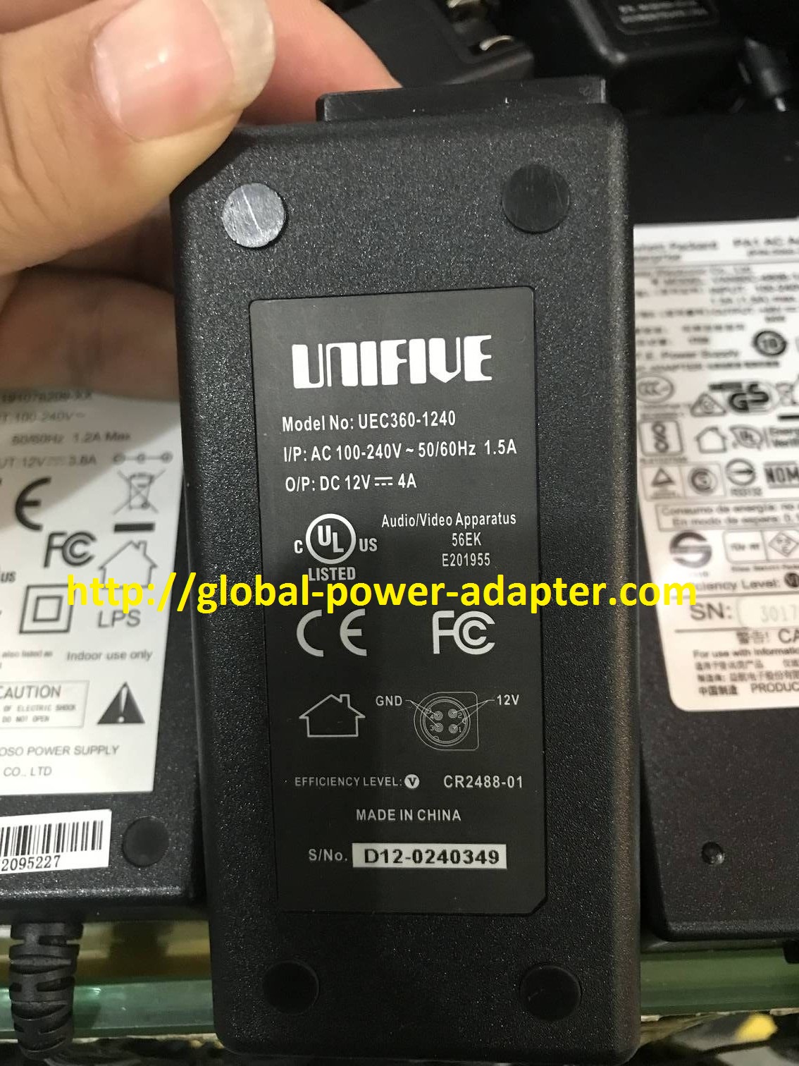 Brand NEW UNIFIVE UEC360-1240 AC DC Adapter POWER SUPPLY