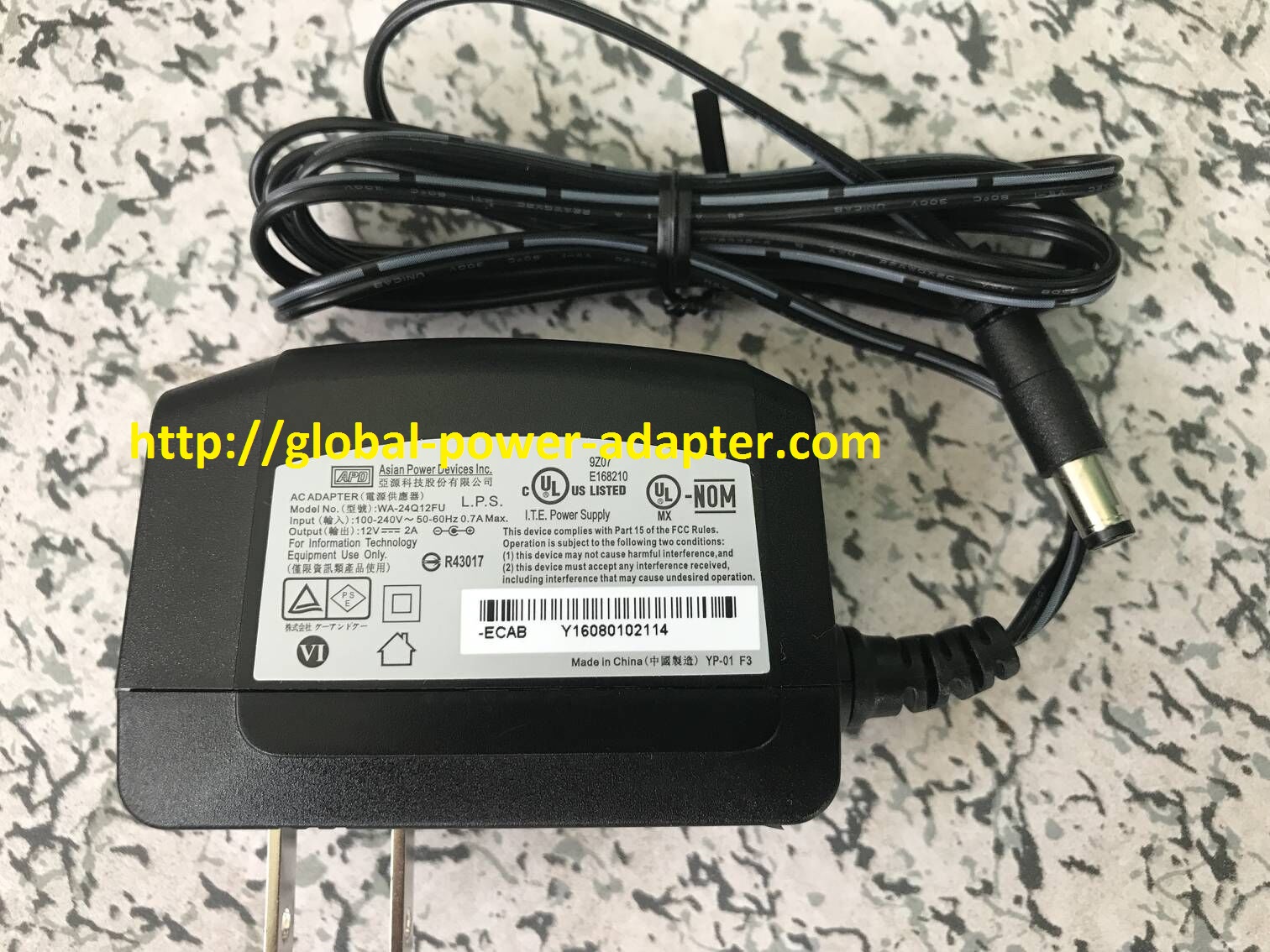 Brand NEW APD WA-24Q12FU AC DC Adapter POWER SUPPLY