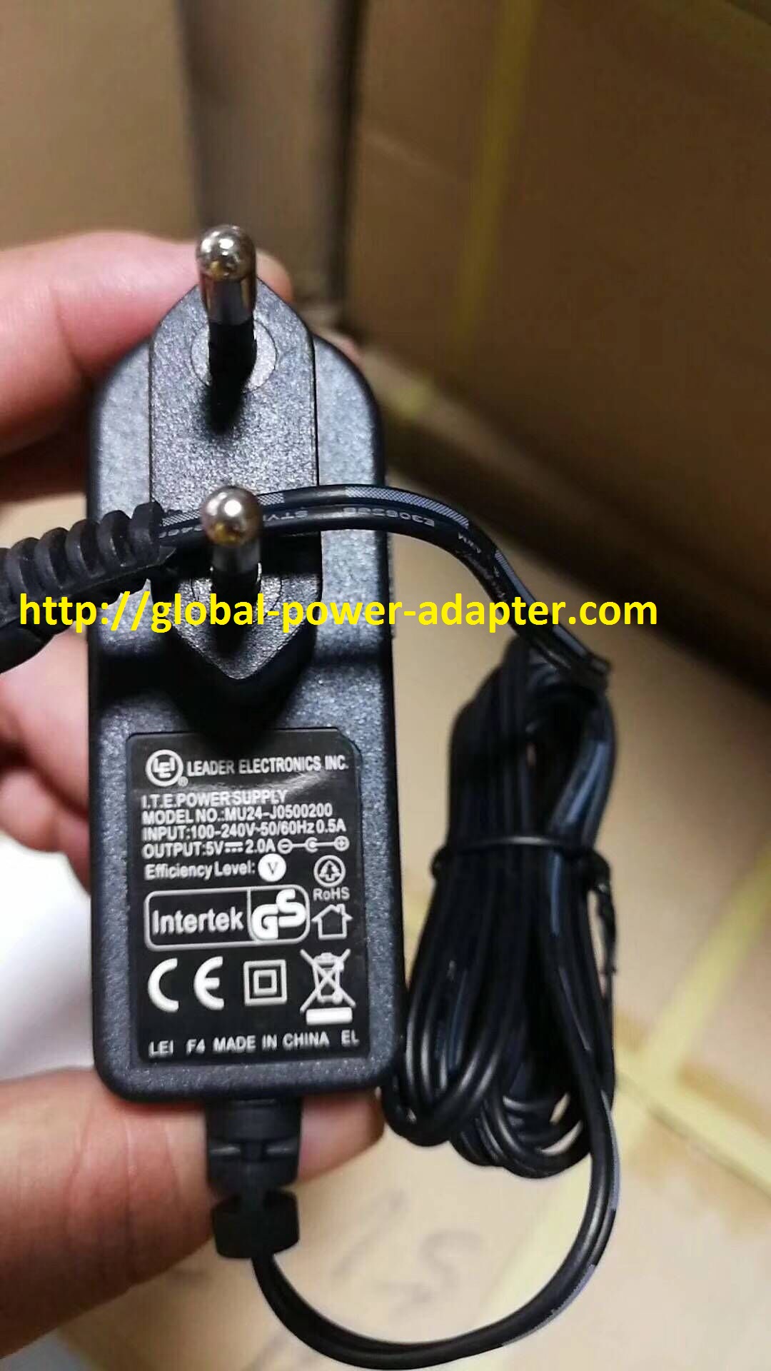 Brand NEW LEI MU24-J0500200 AC DC Adapter POWER SUPPLY - Click Image to Close