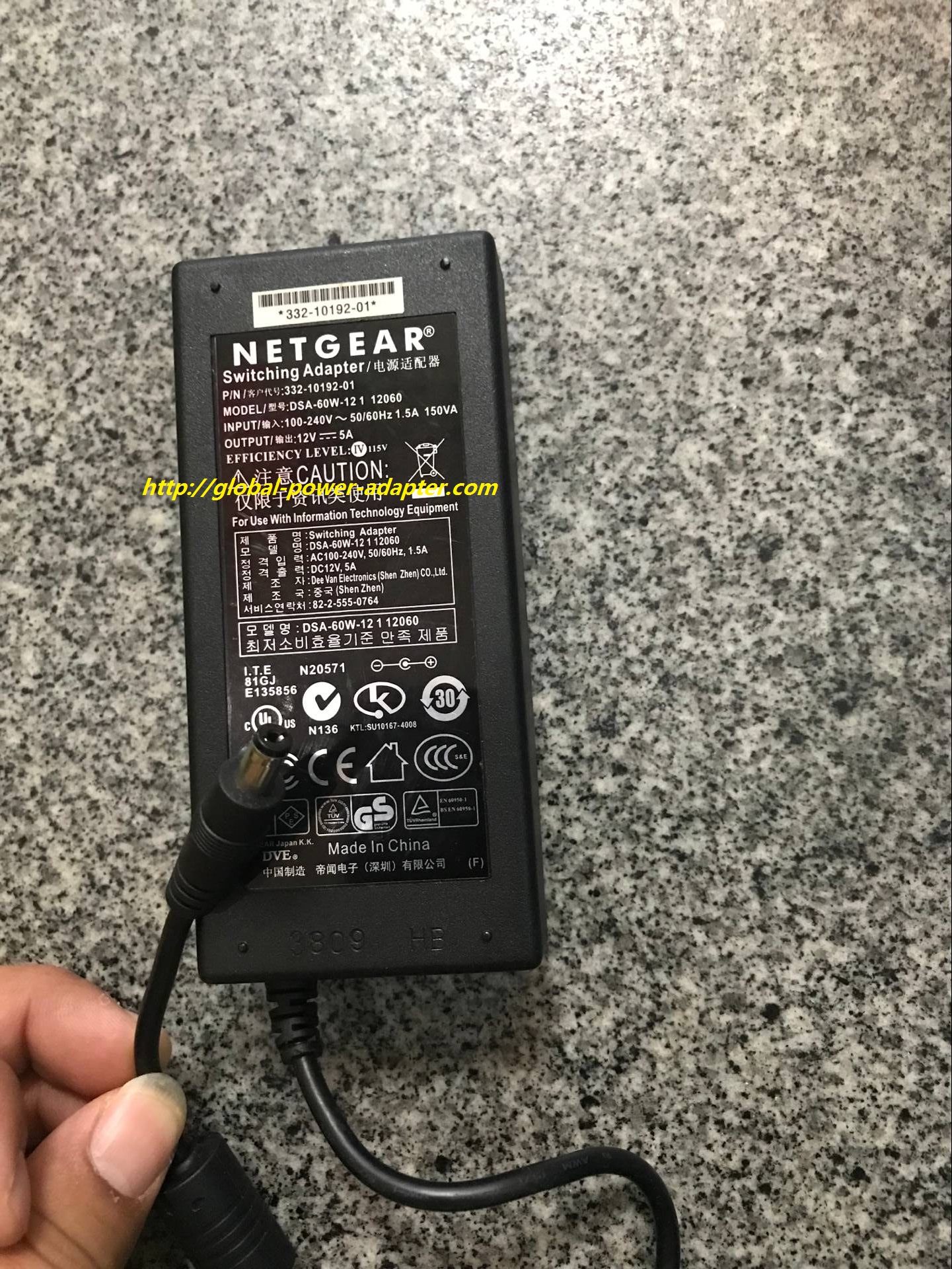 NEW NETGEAR DSA-60W-121 12060 FOR 332-10192-01 SWITCHING POWERT AC DC ADAPTER SUPPLY!