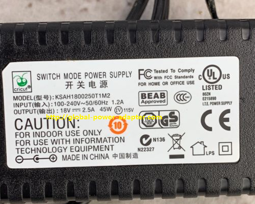 Brand NEW Original Generic Cricut ksas0451800250m2 AC-DC Adapter POWER SUPPLY - Click Image to Close