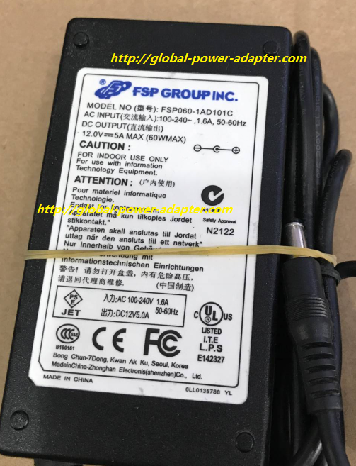 NEW FSP FSP060-1AD101C 12.0V 5A MAX AC ADAPTER 5.5 X 2.1mm POWER SUPPLY