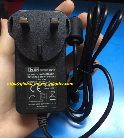 Brand NEW CTX SUN-1200200 B2 SWITCHING POWERT AC DC ADAPTER SUPPLY !