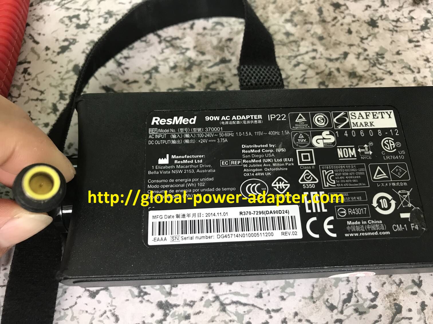 NEW ResMed 370001 AC DC Adapter Power Adapter POWER SUPPLY - Click Image to Close