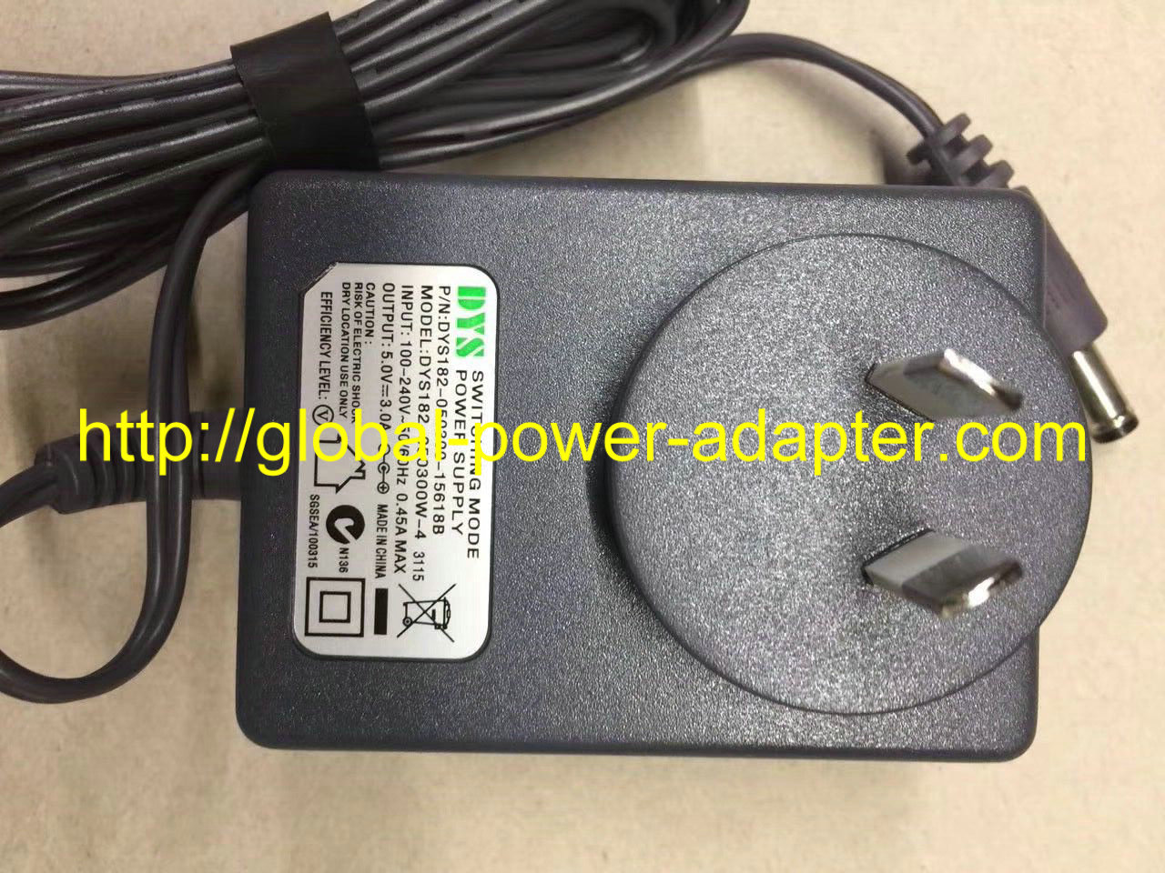 *Brand NEW* DYS182-050300-15618B DYS DYS182-050300W-4 31155.0V 3.0A AC DC Adapter POWER SUPPLY - Click Image to Close