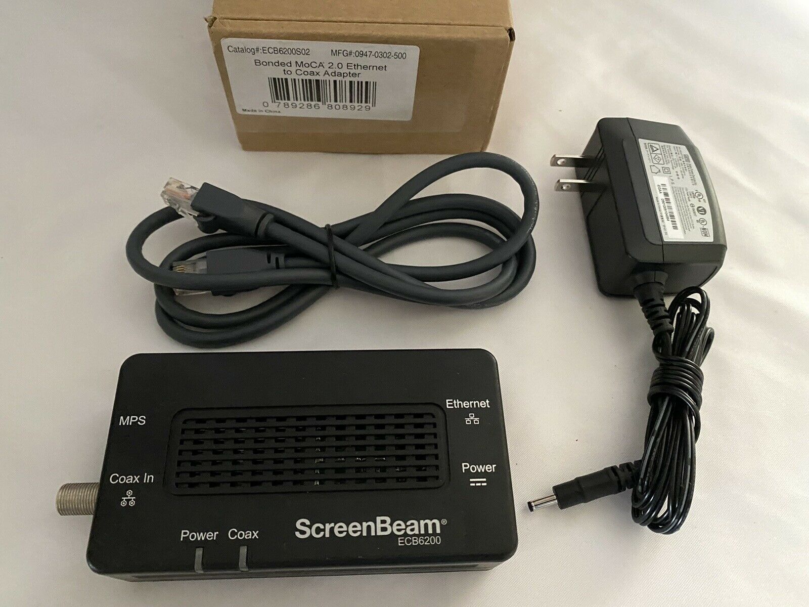 ScreenBeam ECB6200 MoCA 2.0 Network Adapter for Ethernet Over Coax MPN: ECB6200 Brand: ScreenBea