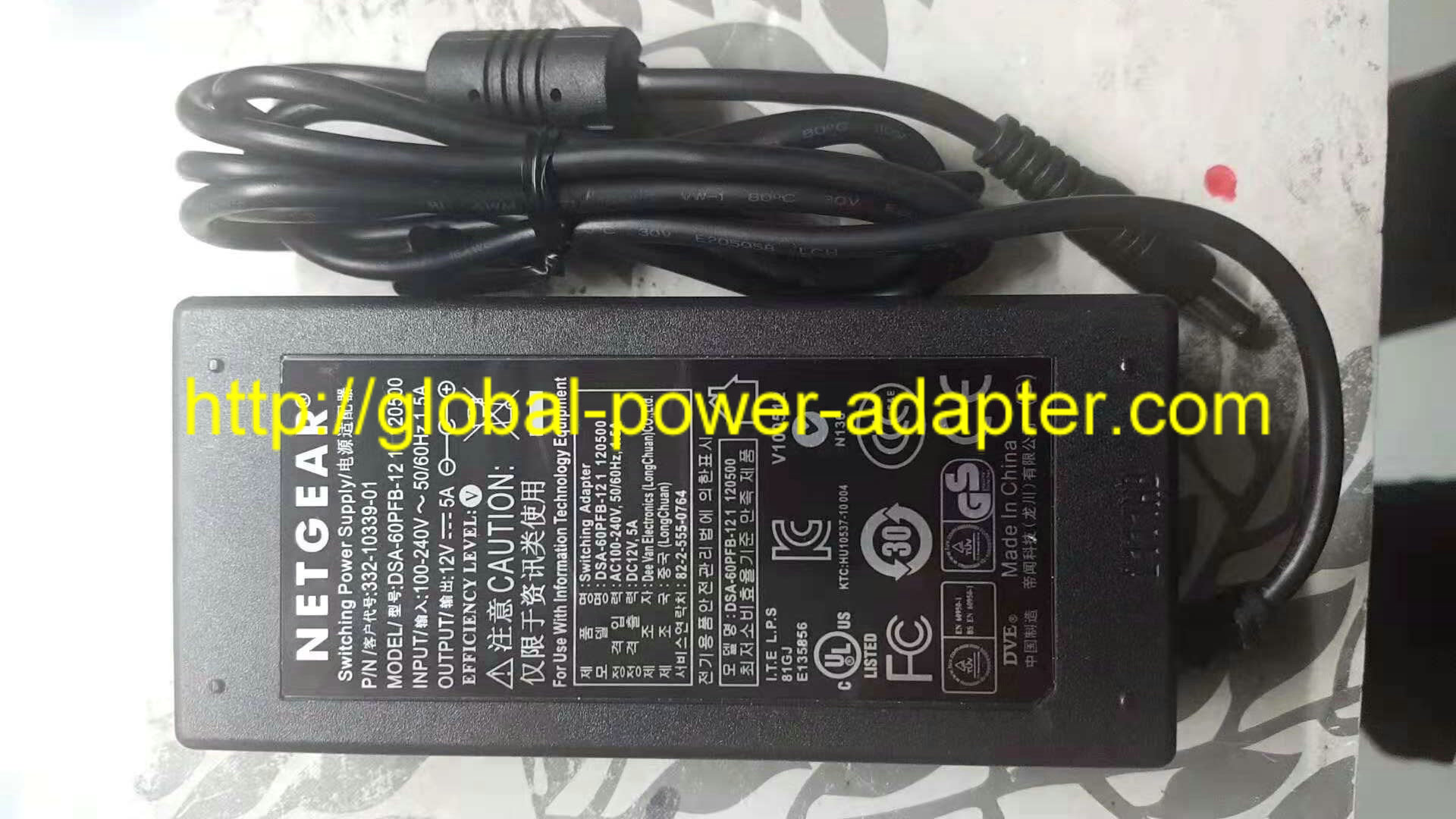 *Brand NEW*12V 5A AC DC Adapter NETGEAR 332-10339-01 DSA-60PFB-12 1 120500 POWER SUPPLY