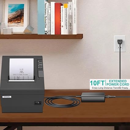 24v (3-pin) Ac Dc Adapter Compatible with Epson POS Thermal POS ReadyPrint Thermal Receipt Printer (
