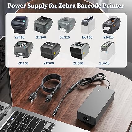 24V Charger for Zebra Barcode Printer Power Supply for Zebra ZD410 ZD420 ZD500 ZD510 ZD620 ZP450 ZP5