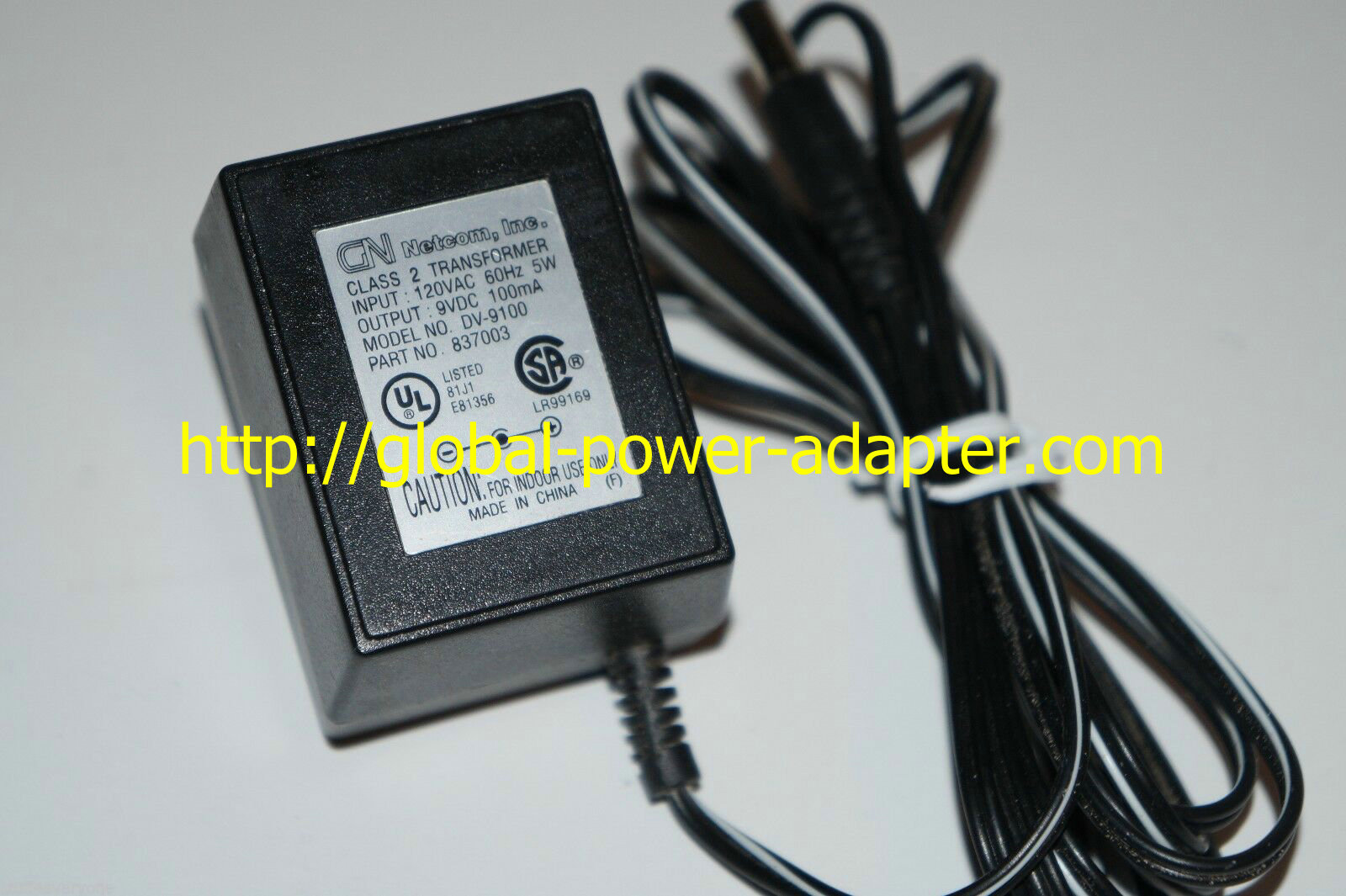 *Brand NEW* Netcom 9V 100mA 837003 AC Adapter DV-9100 AC Adapter Power Supply