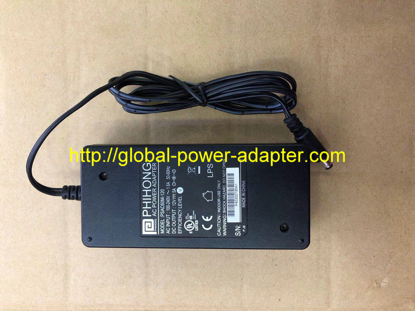 *Brand NEW*AC DC Adapter 12V 5A PHIHONG PSAC60M-120 POWER SUPPLY - Click Image to Close