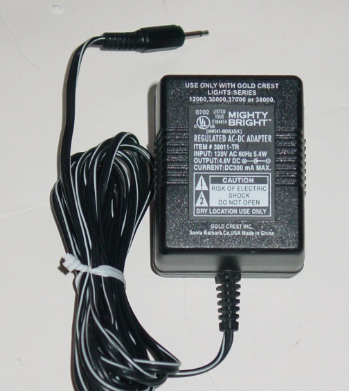 *NEW* Mighty Bright 38001-TR MWS41-4830 4.8V 300mA for Gold Crest 12000 38000 AC DC Adapter POWER SU