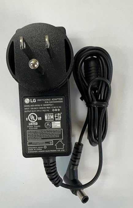 Genuine 19V 2.1A AC/DC Adapter Compatible with LG EAY65890005 ADS-45FSG-19 19040EPCU-1L for 22EN33S-