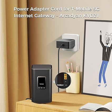 45W USB-C Power Adapter for T-Mobile 5G Internet Gateway Arcadyan KVD21, Sagemcom Fast 5688W, TMO-G4