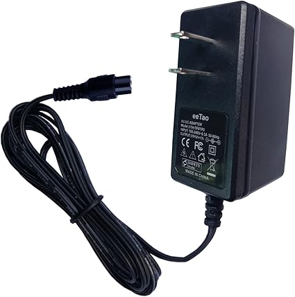 3-Prong Connector AC/DC Adapter Compatible with Burromax TT250 Electric Mini 19010 24V SLA Lead Acid