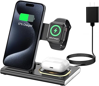 3 in 1 Charging Station for iPhone 17 - Wireless Charger for Apple Devices for iPhone 17 16 15 14 13